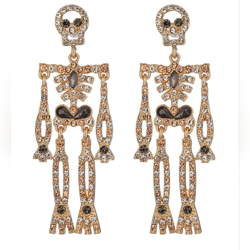 Baublebar Bare Bones Shimmering‎ Skeletons Dangle Earrings new!!!